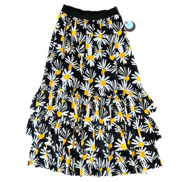 NWT Anthropologie Eva Franco Daisy Floral Tiered Midi Skirt (Sz XS)